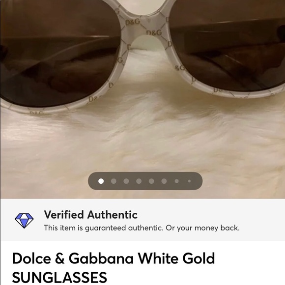 D&G logo Dolce & Gabbana White Gold SUNGLASSES - Picture 15 of 15